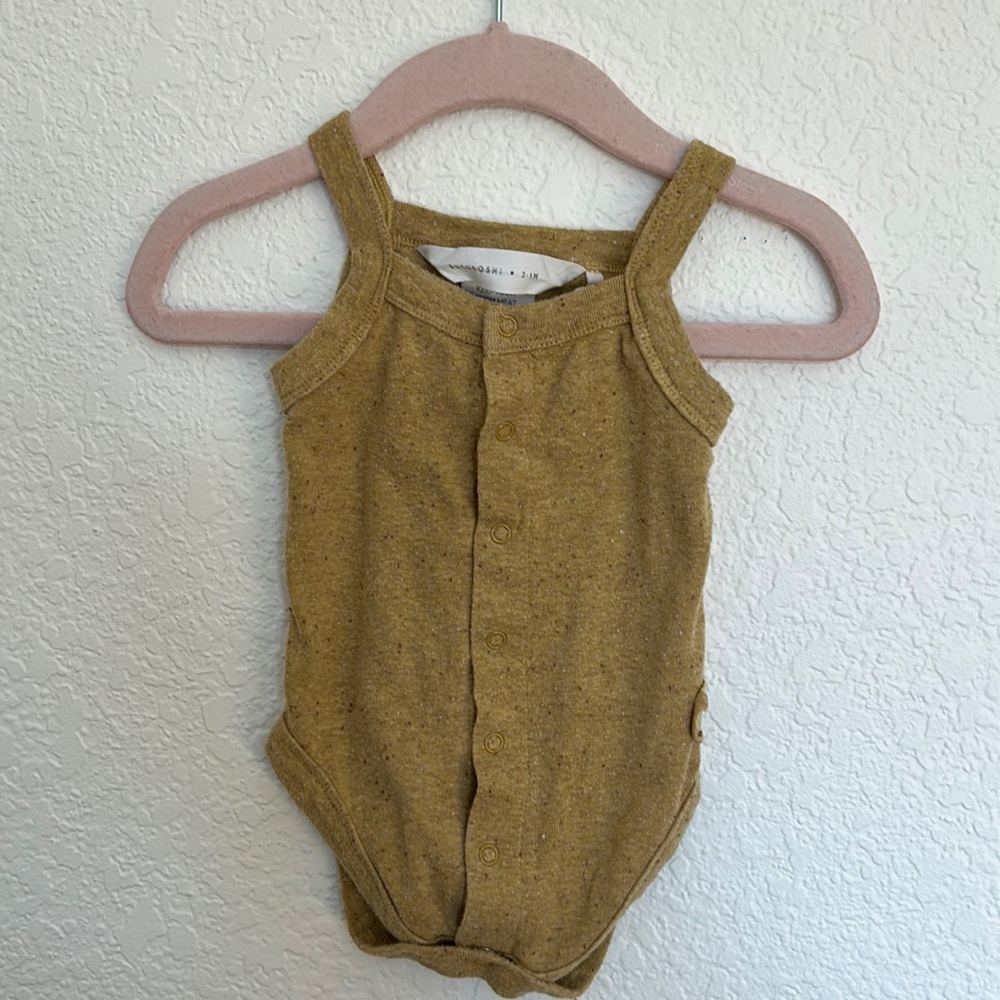 Susukoshi Yellow Tank Top Onesie Sz 3-6M
